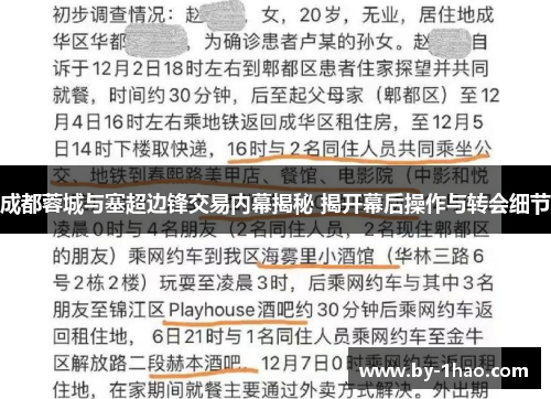 成都蓉城与塞超边锋交易内幕揭秘 揭开幕后操作与转会细节