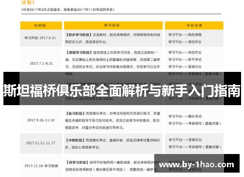 斯坦福桥俱乐部全面解析与新手入门指南